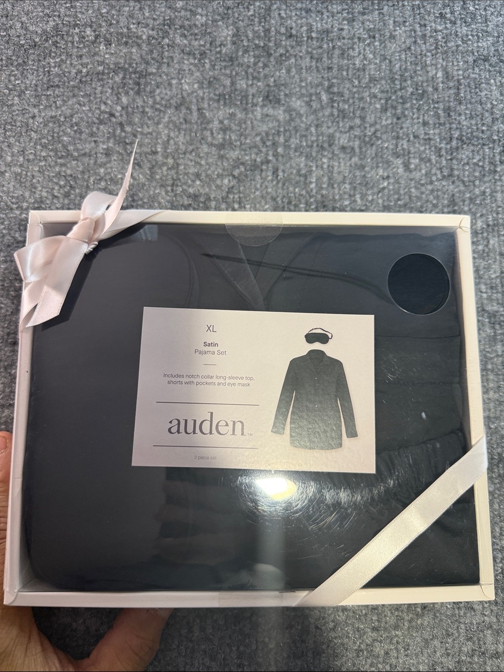 Auden Black Satin Pajama Gift Set
